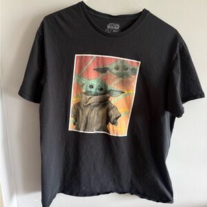 Star Wars Grogu Baby Yoda Graphic Tee XL Black MAD Engine The Mandalorian Shirt